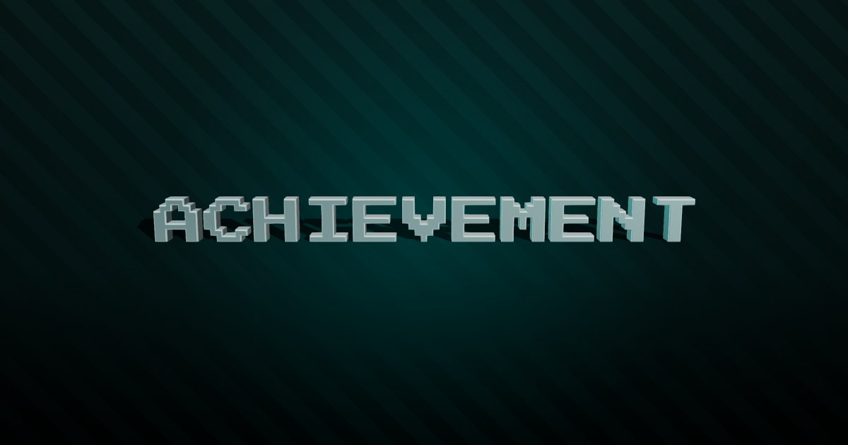 Achievement 3D text effect