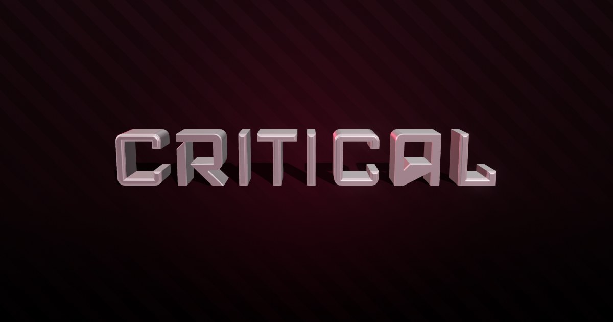 Critical 3D text effect
