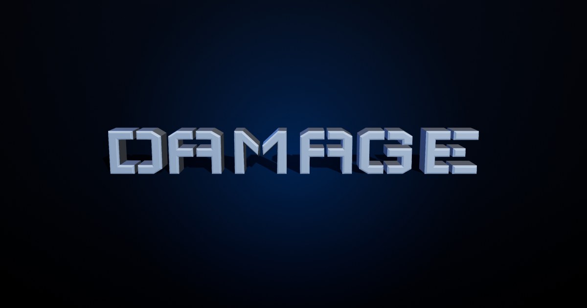 Damage 3D text effect