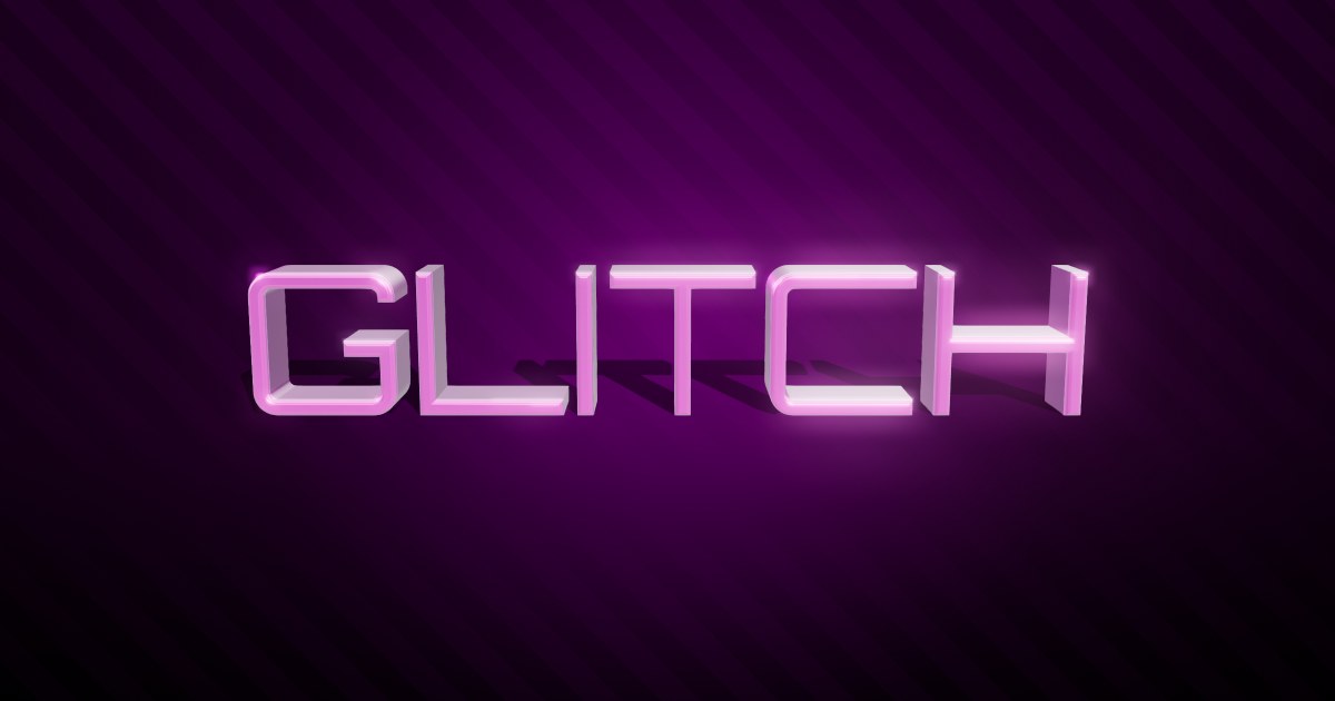 Glitch 3D text effect
