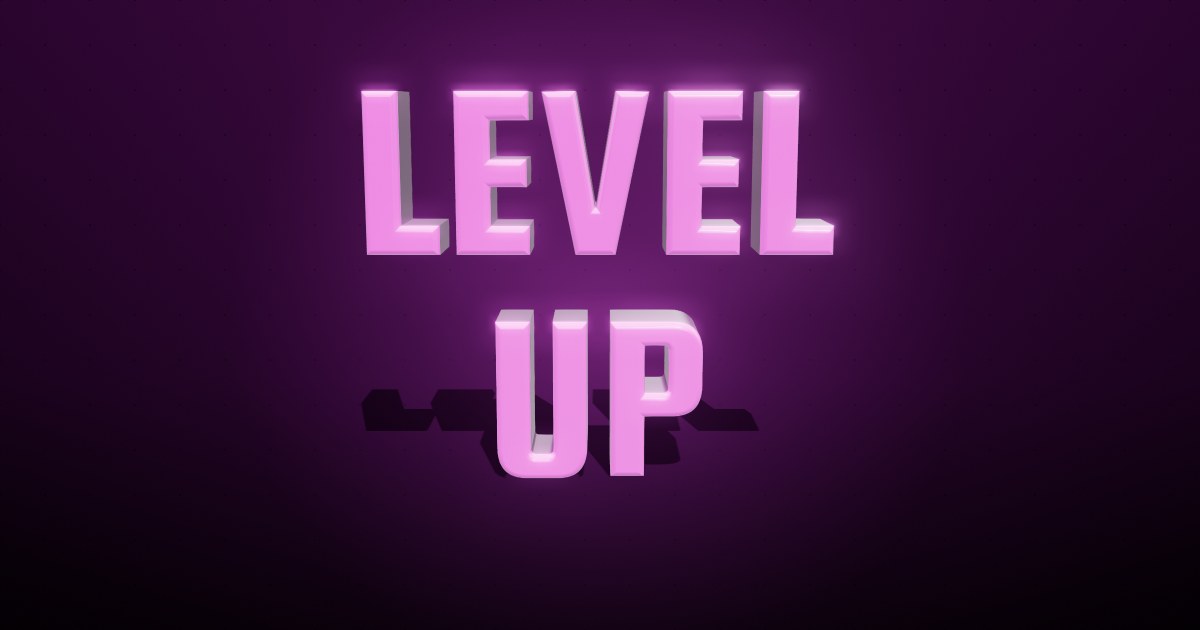 Level Up 3D text effect