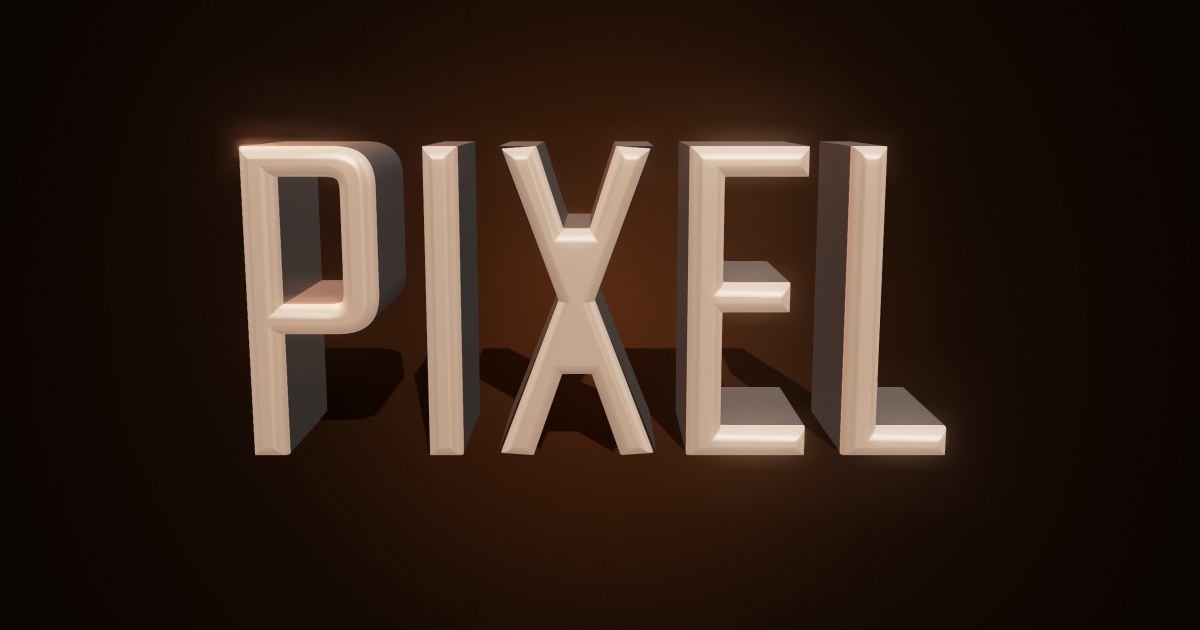 Pixel 3D text effect