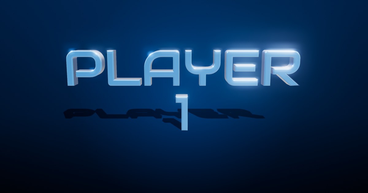 Player 1 3D text effect