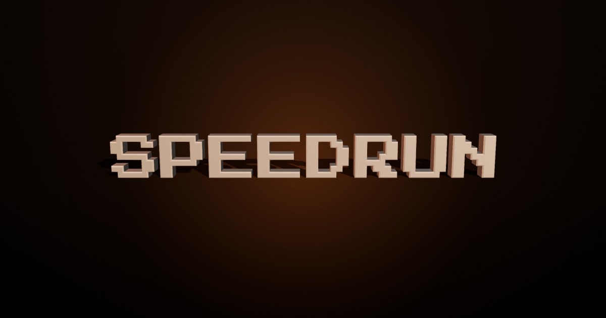 Speedrun 3D text effect