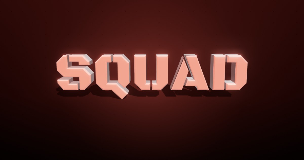 Squad 3D text effect