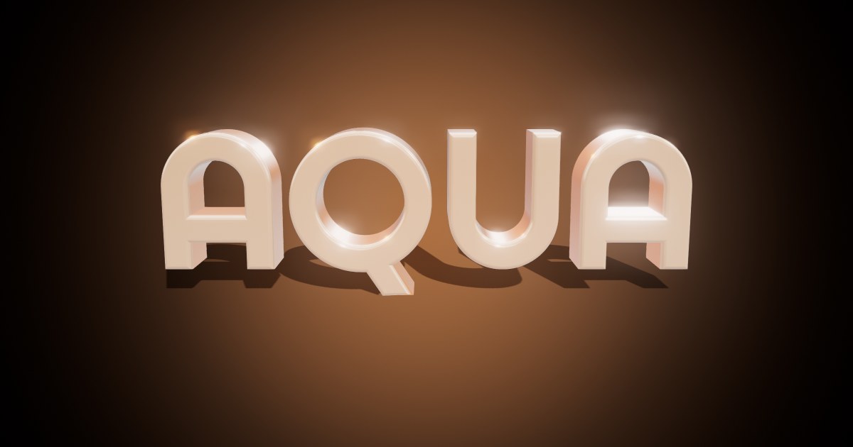 Aqua 3D text effect