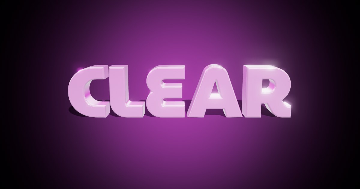 Clear 3D text effect