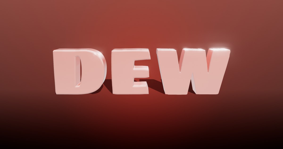 Dew 3D text effect