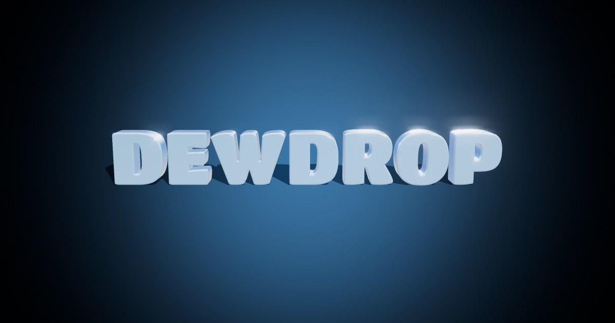 Dewdrop 3D text effect