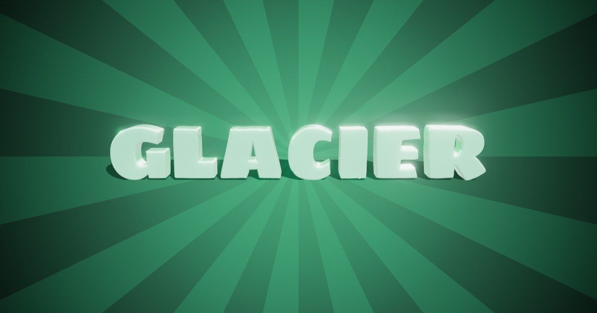 Glacier 3D text effect