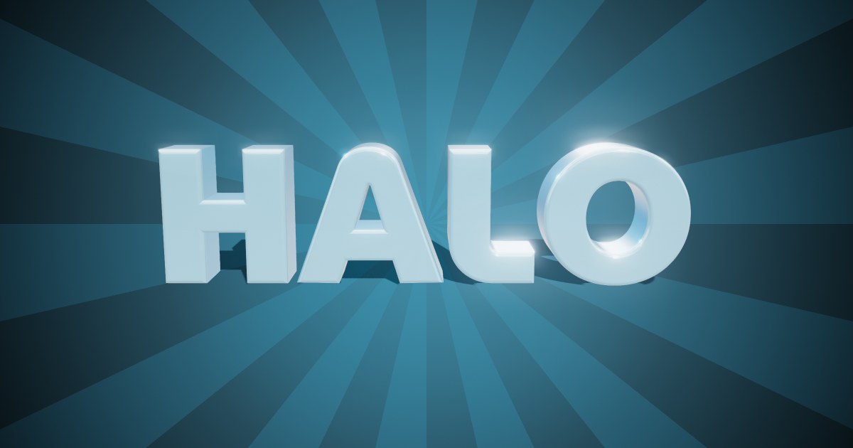 Halo 3D text effect