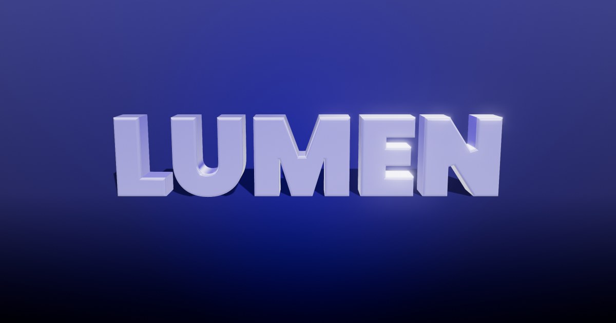 Lumen 3D text effect