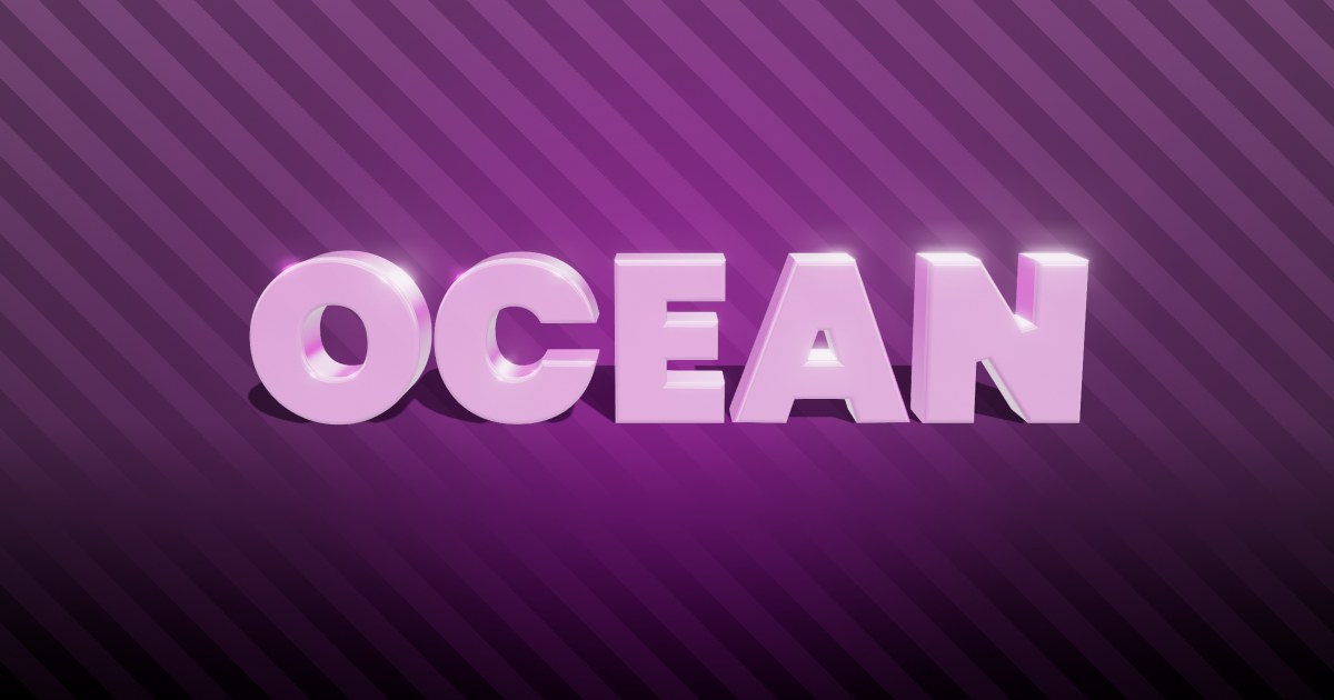 Ocean 3D text effect