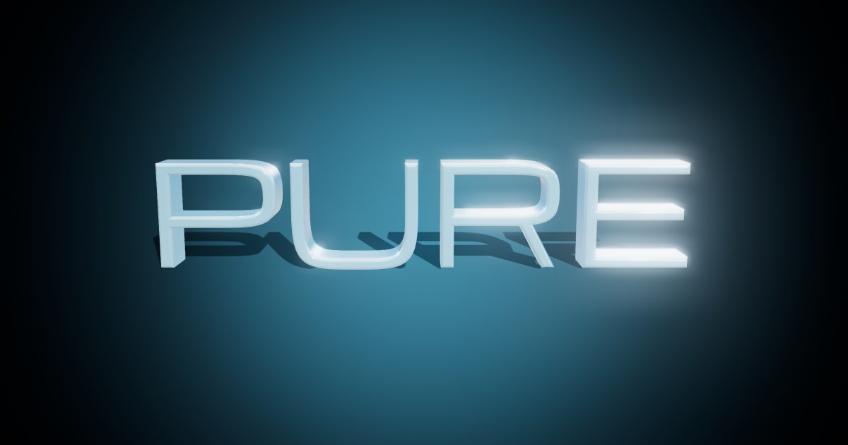 Pure 3D text effect