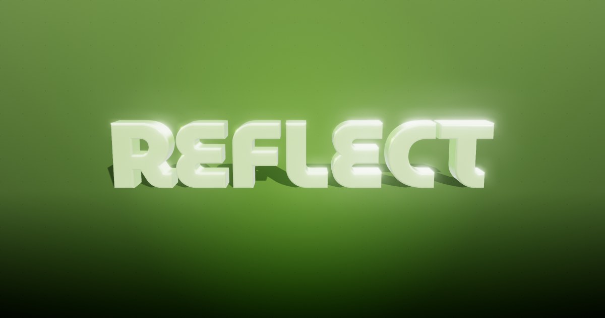 Reflect 3D text effect