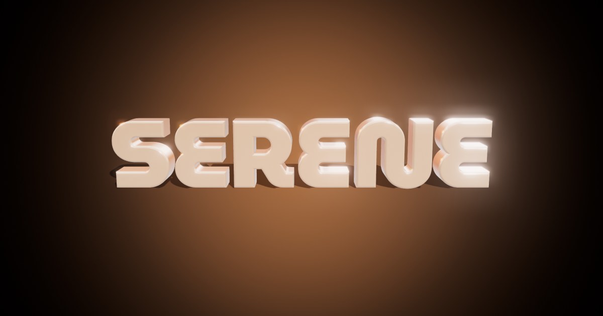 Serene 3D text effect