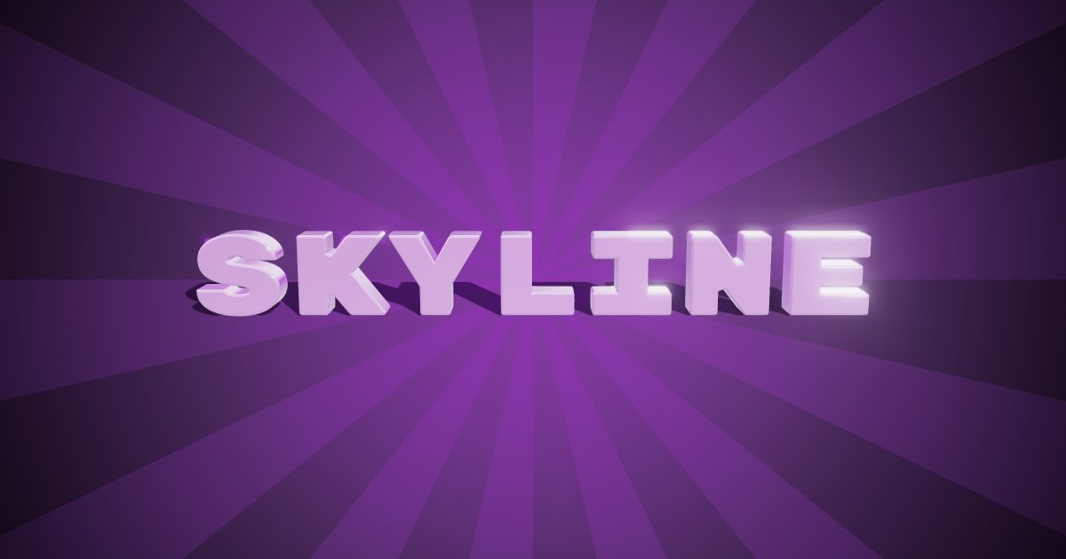 Skyline 3D text effect
