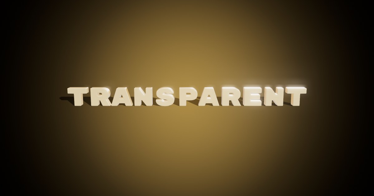 Transparent 3D text effect