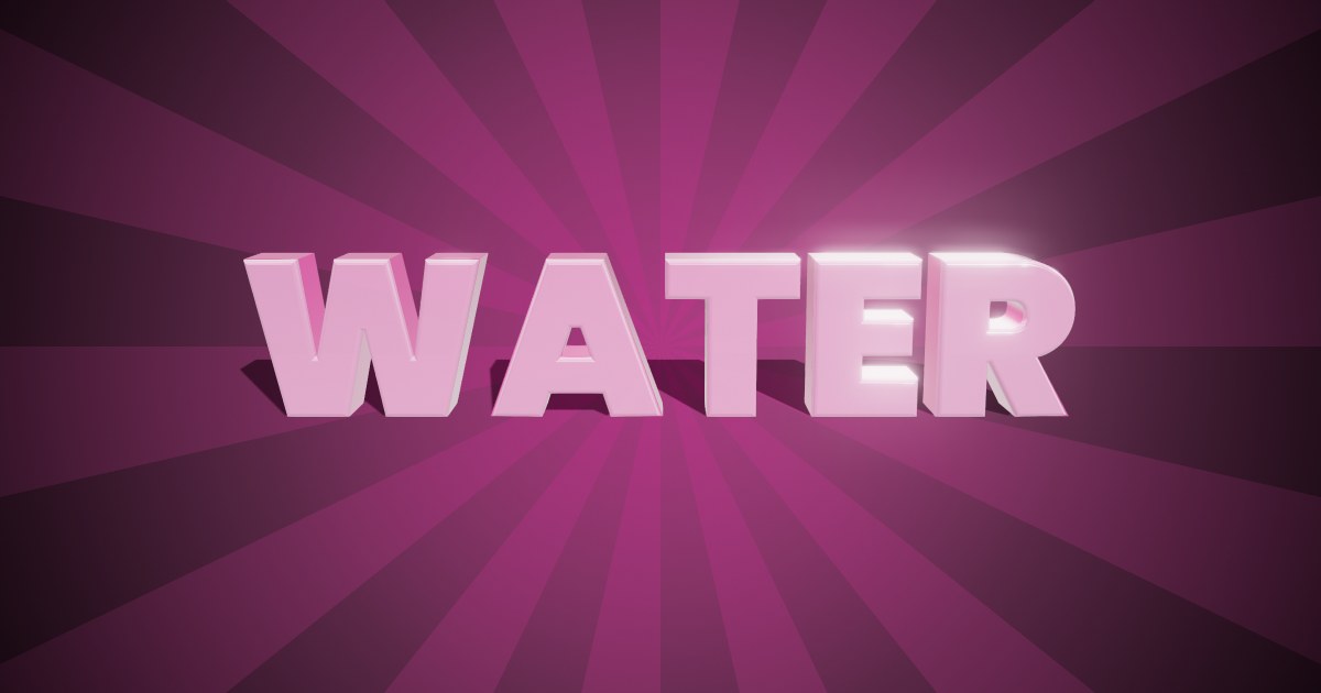 Water 3D text effect