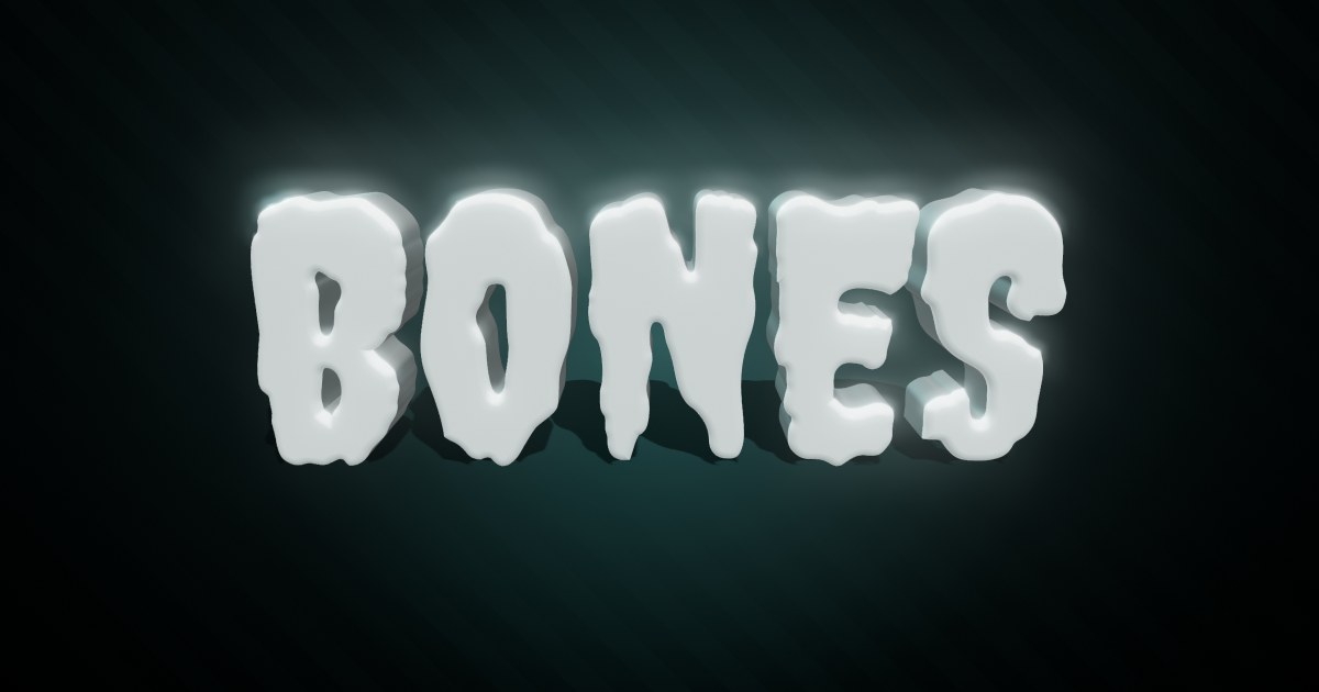 Bones 3D text effect