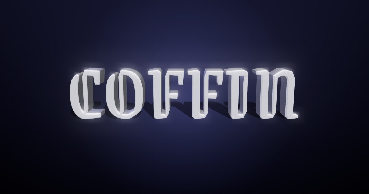 Coffin 3D text effect