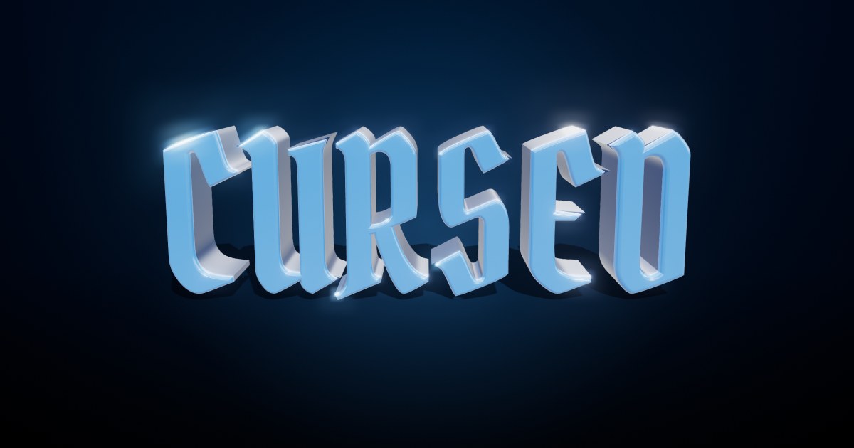 Cursed 3D text effect