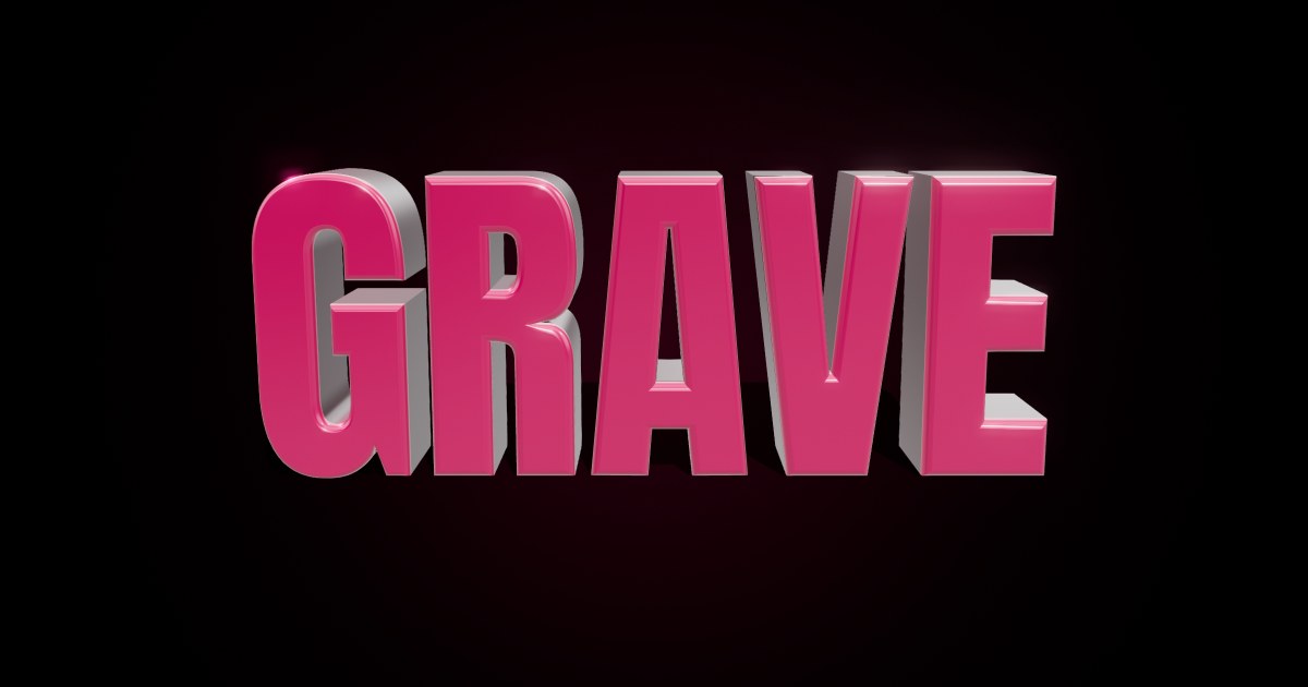 Grave 3D text effect