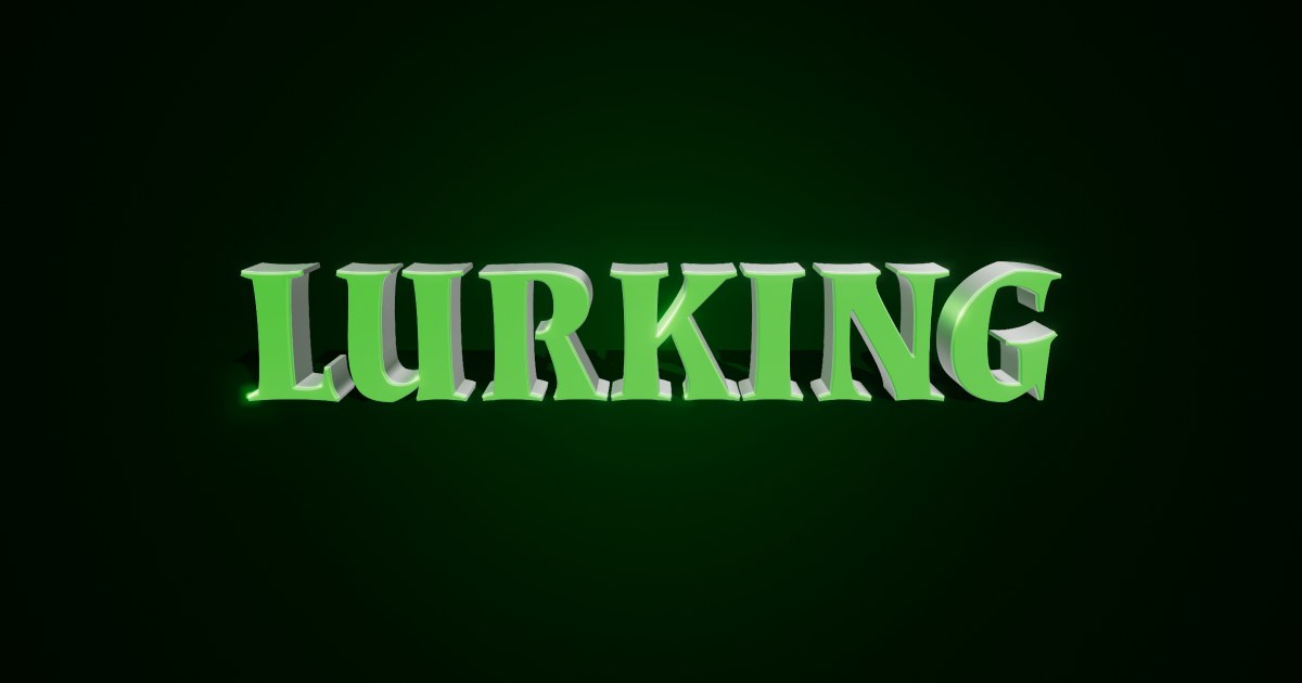Lurking 3D text effect