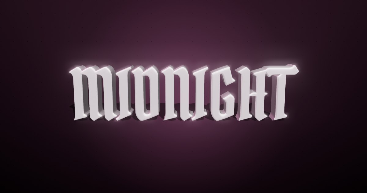 Midnight 3D text effect