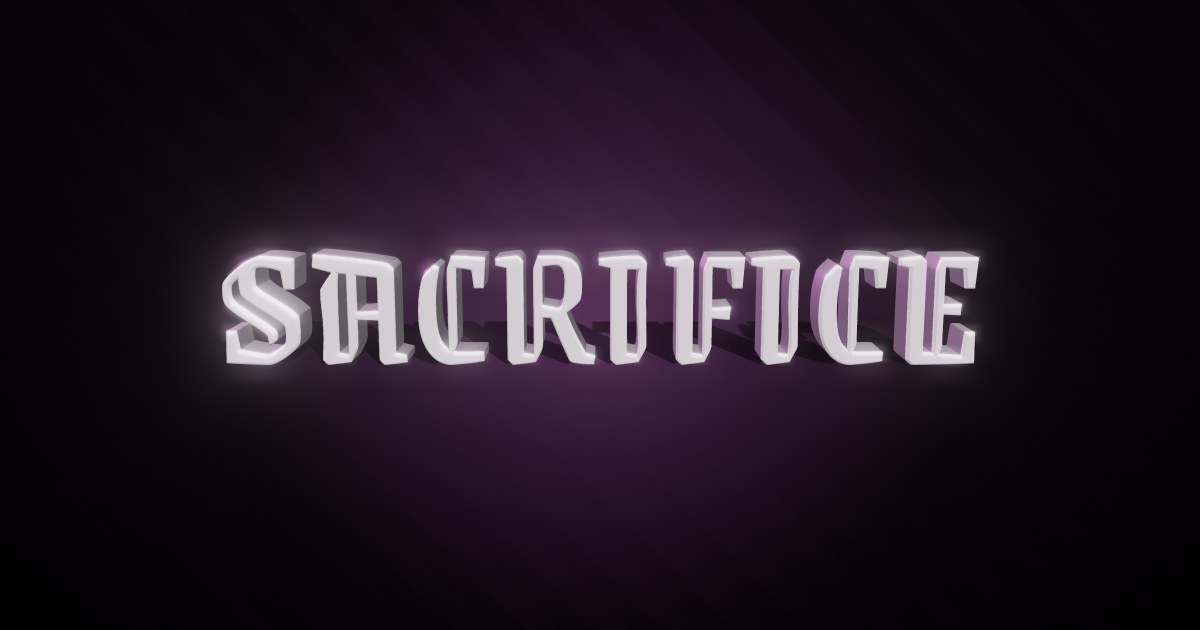 Sacrifice 3D text effect