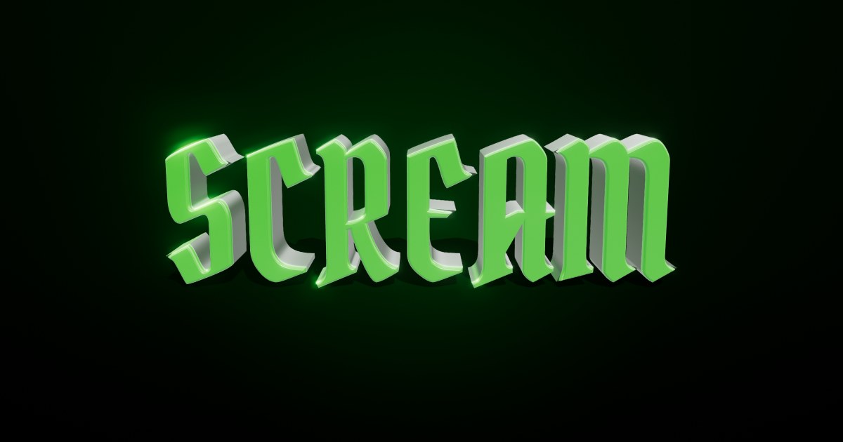 Scream 3D text effect