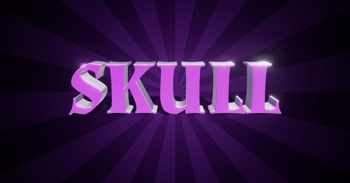 Skull 3D text effect