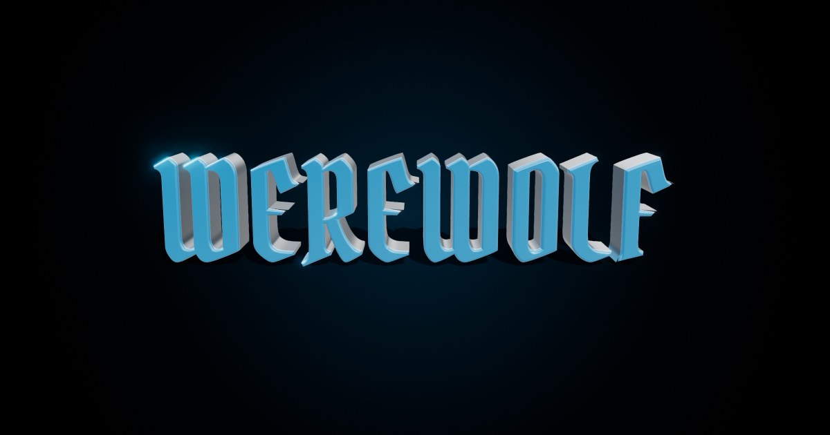 Werewolf 3D text effect