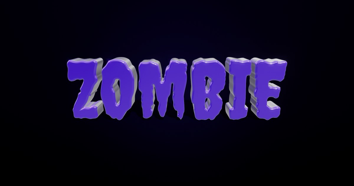 Zombie 3D text effect