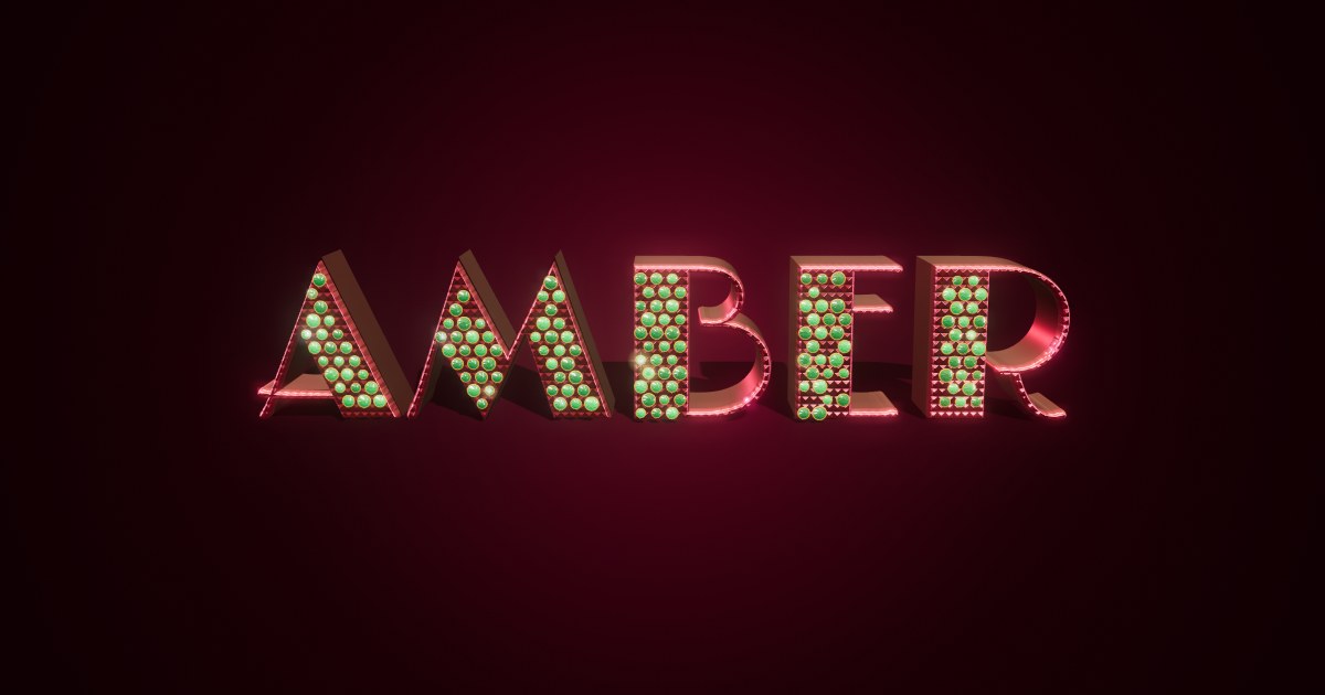 Amber 3D text effect
