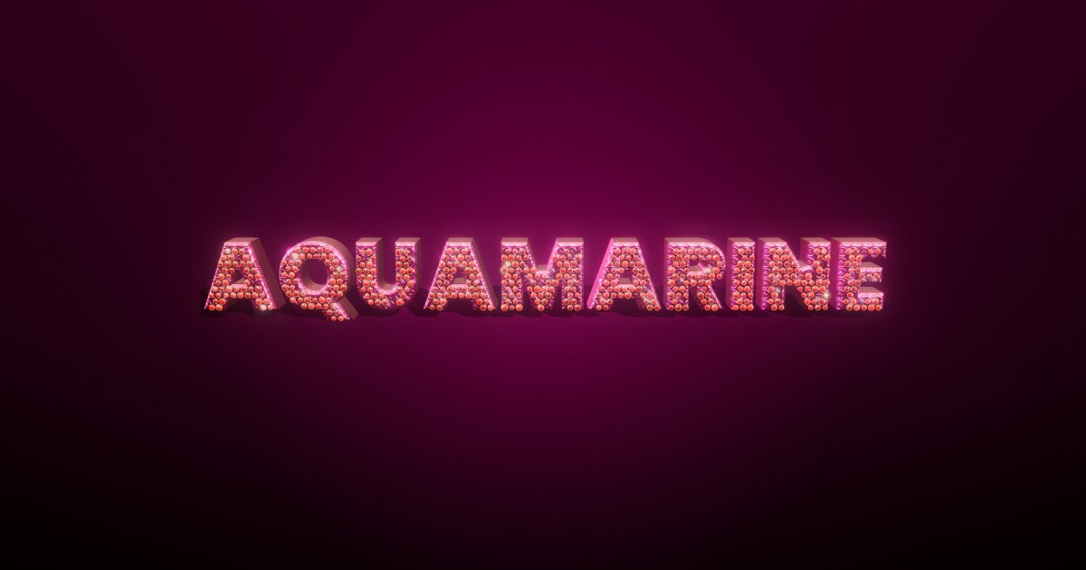 Aquamarine 3D text effect