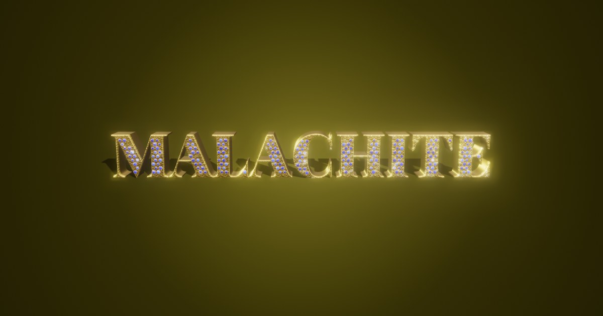 Malachite 3D text effect