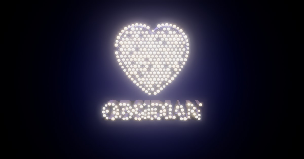 Obsidian 3D text effect