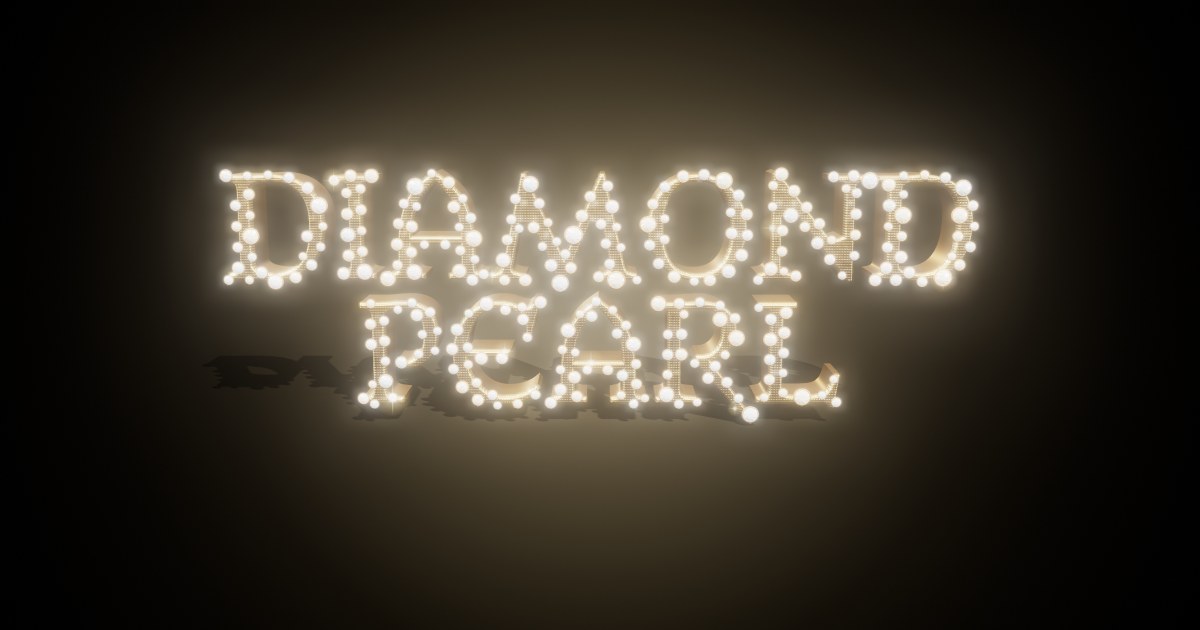 Pearl & Diamond 3D text effect