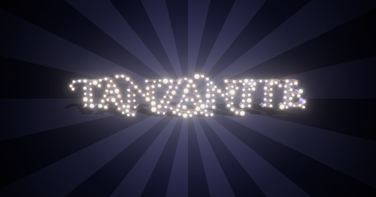Tanzanite 3D text effect