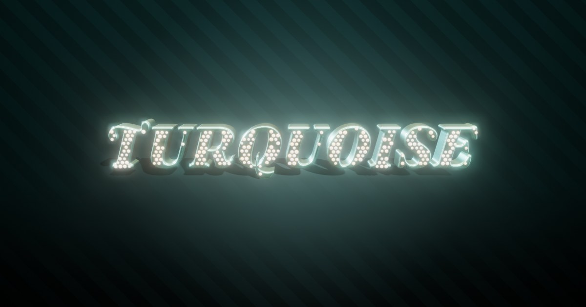 Turquoise 3D text effect