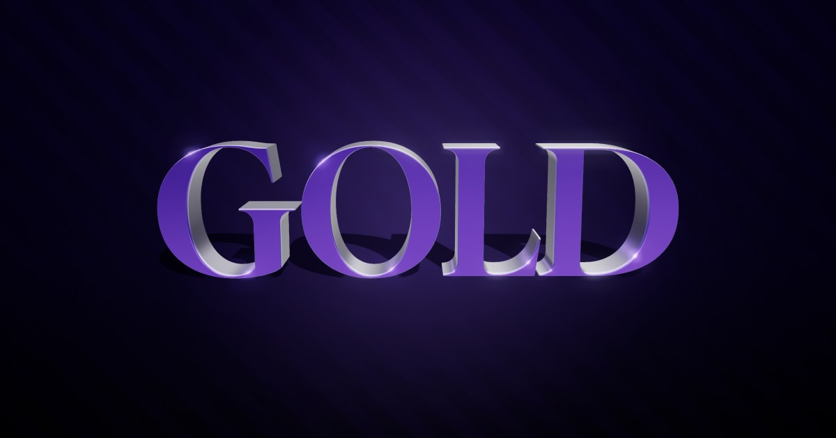 Gold 3D text effect
