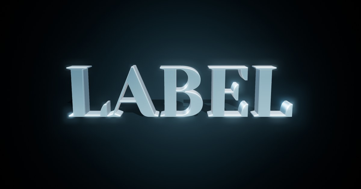 Label 3D text effect