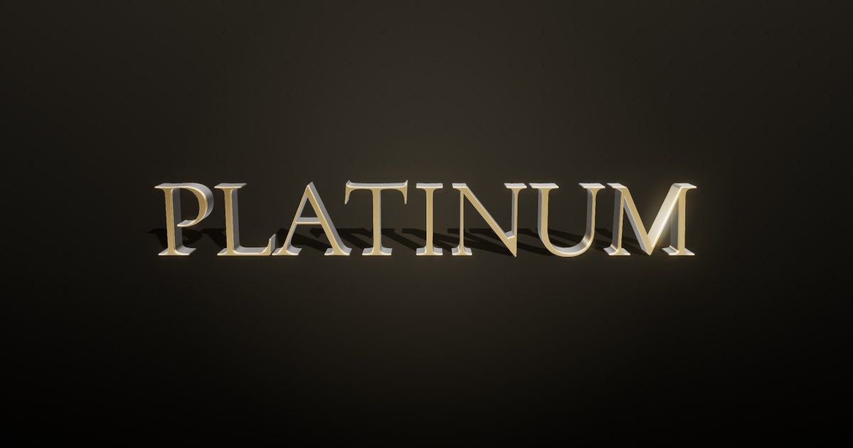 Platinum 3D text effect