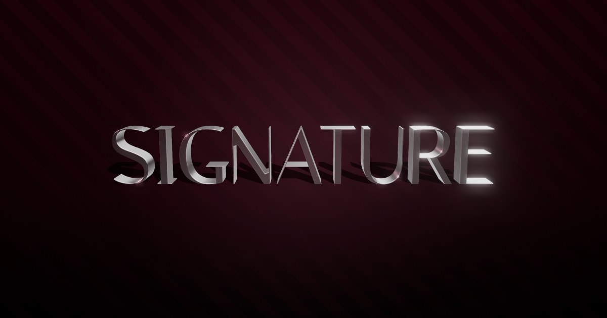 Signature 3D text effect
