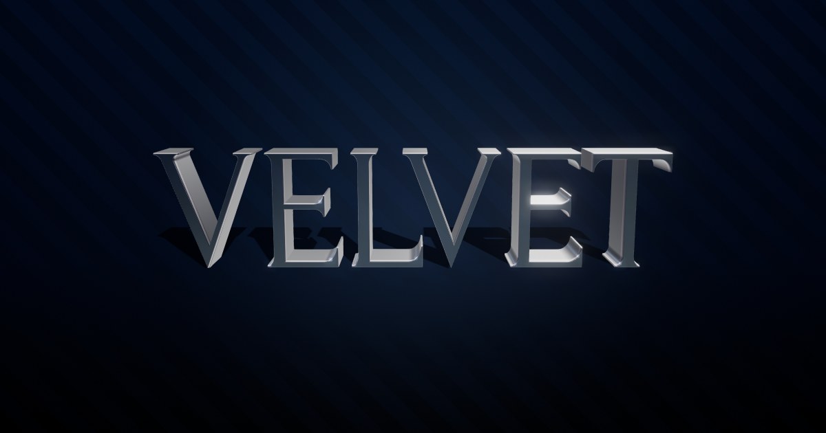 Velvet 3D text effect
