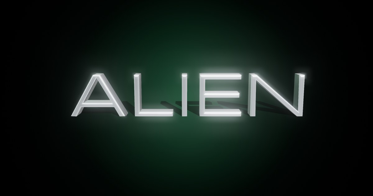 Alien 3D text effect