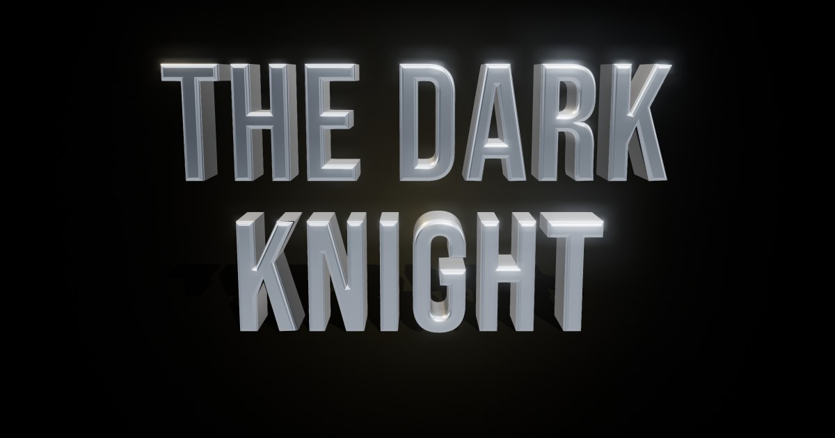 The Dark Knight 3D text effect