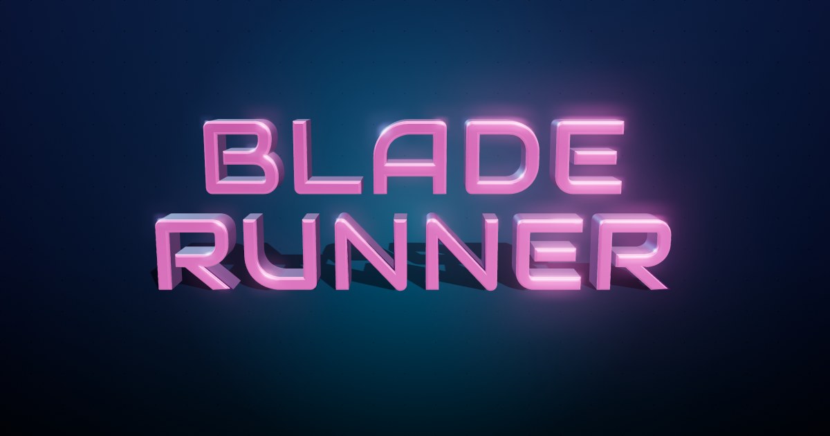 Blade Runner 3D text effect