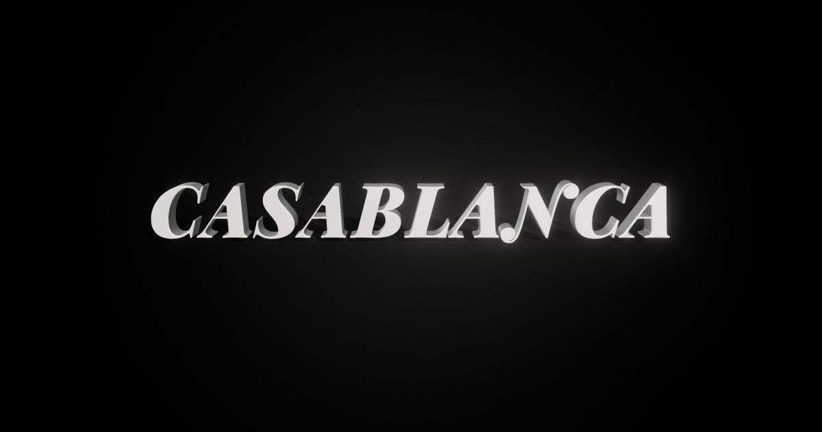Casablanca 3D text effect